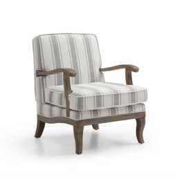 Casa Clara Fabric Accent Chair, Textured Linen Stripe - thumbnail 3