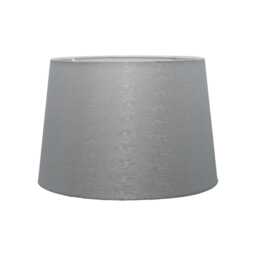 Casa Empire Cylinder Lamp Shade, 35cm, Faux Silk, Grey