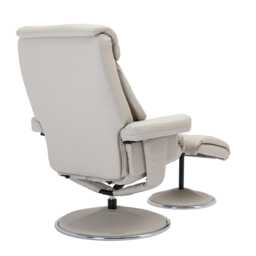 Casa Bayonne Faux Leather Manual Recliner Swivel Chair & Footstool, Cinder - thumbnail 3