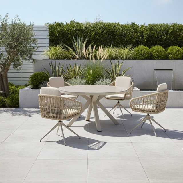Casa Oasis Garden Round Dining Set, 4 Seater - image 1