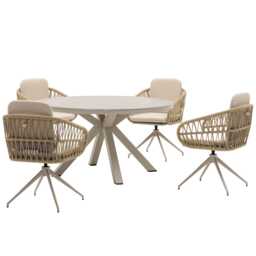 Casa Oasis Garden Round Dining Set, 4 Seater - thumbnail 2