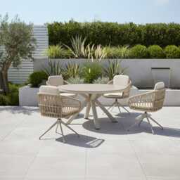 Casa Oasis Garden Round Dining Set, 4 Seater - thumbnail 1