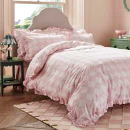Cath Kidston Hand Painted Diamond Duvet Set, Single, Sorbet - thumbnail 1