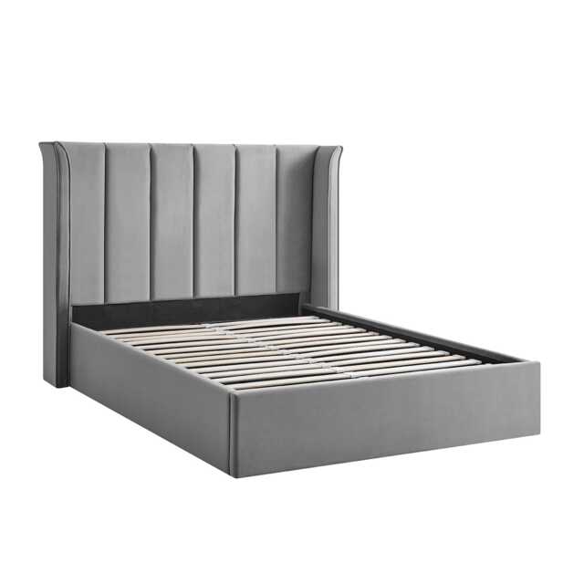 Casa Polly Ottoman Bed Frame, Double, Silver - image 1