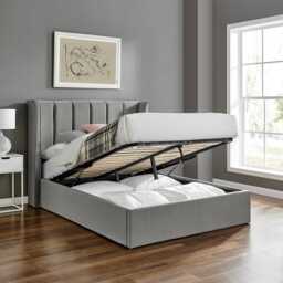Casa Polly Ottoman Bed Frame, Double, Silver - thumbnail 2