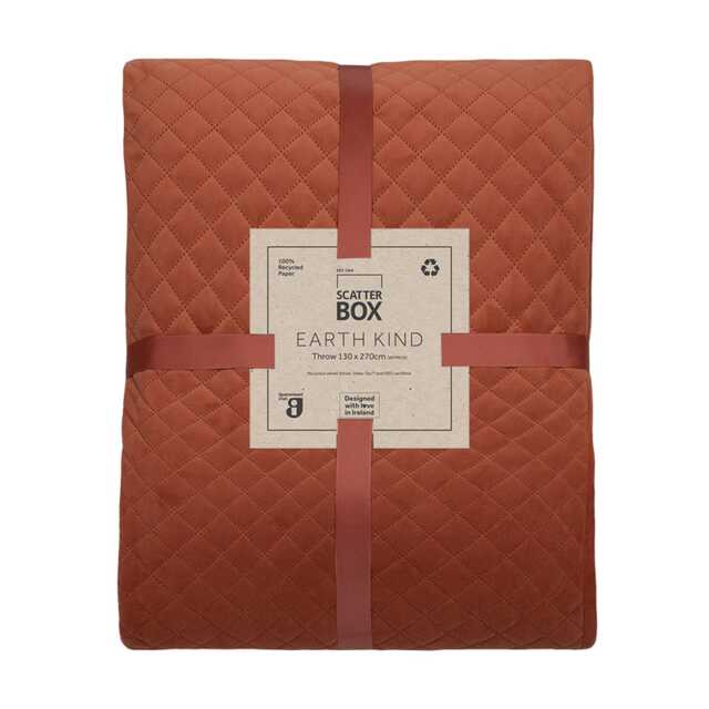 Scatter Box Erin Geometric Velvet Throw, Clay