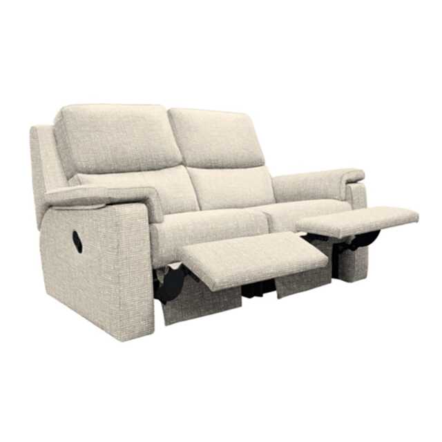 G Plan Harper 2 Seater Fabric Manual Recliner Sofa, Lattice Birch - image 1