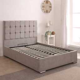 Casa Milo Ottoman Bed Frame, King, Victoria Silver - thumbnail 2