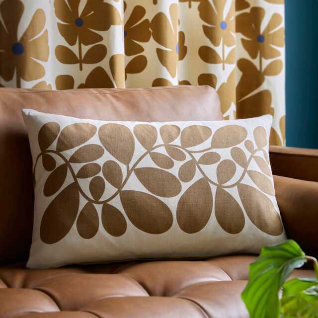 Orla Kiely Sycamore Stripe Cushion, Coffee - image 1