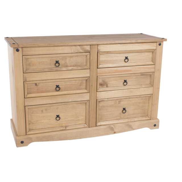 Casa Connor 3+3 Drawer Wide Chest, Pine - image 1