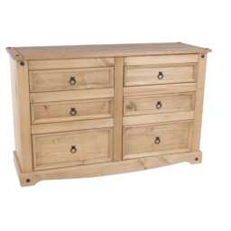 Casa Connor 3+3 Drawer Wide Chest, Pine