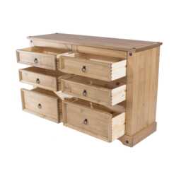 Casa Connor 3+3 Drawer Wide Chest, Pine - thumbnail 3