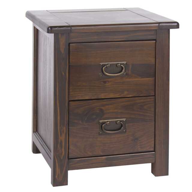 Casa Brett 2 Drawer Bedside Table, Walnut - image 1