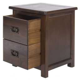 Casa Brett 2 Drawer Bedside Table, Walnut - thumbnail 3