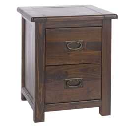 Casa Brett 2 Drawer Bedside Table, Walnut