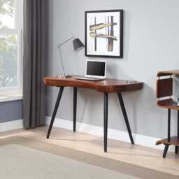 Jual San Francisco Curve Office Desk With Drawers, Walnut