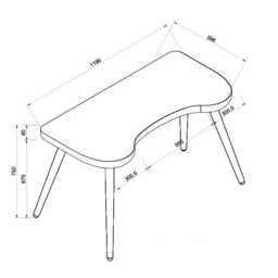 Jual San Francisco Curve Office Desk With Drawers, Walnut - thumbnail 2