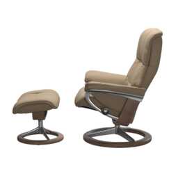 Stressless Mayfair Large Leather Recliner Chair & Footstool, Paloma Funghi - thumbnail 2