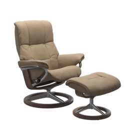 Stressless Mayfair Large Leather Recliner Chair & Footstool, Paloma Funghi - thumbnail 1