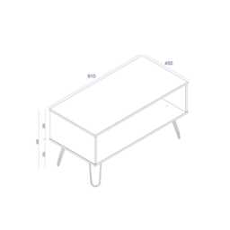 Casa Alden Open Shelf Coffee Table, Grey - thumbnail 3