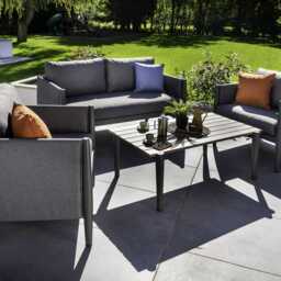 Hartman Porto Aluminium Garden Sofa Set, 4 Seater, Grey - thumbnail 2