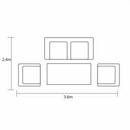 Hartman Porto Aluminium Garden Sofa Set, 4 Seater, Grey - thumbnail 4