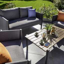 Hartman Porto Aluminium Garden Sofa Set, 4 Seater, Grey - thumbnail 1