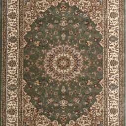 Frith Rugs Kirman Woven Rug, 290cm x 200cm, Green Pattern
