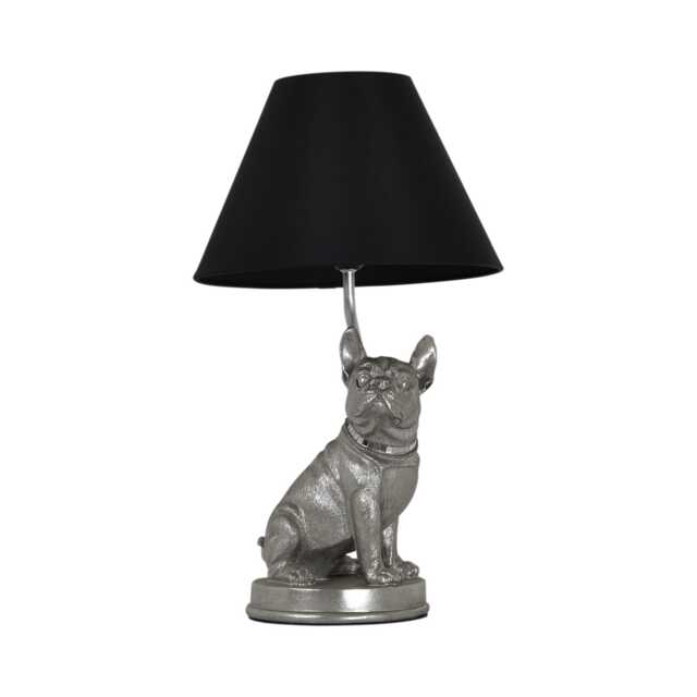 Casa Frenchie Table Lamp, Small, Silver & Black - image 1