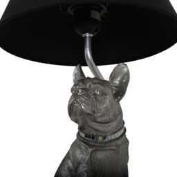 Casa Frenchie Table Lamp, Small, Silver & Black - thumbnail 3