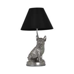 Casa Frenchie Table Lamp, Small, Silver & Black - thumbnail 1