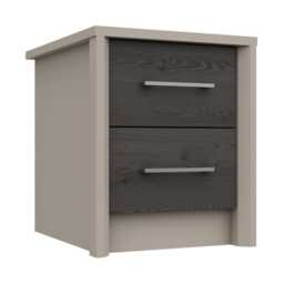 Casa Lyon 2 Drawer Bedside Cabinet, Anthracite
