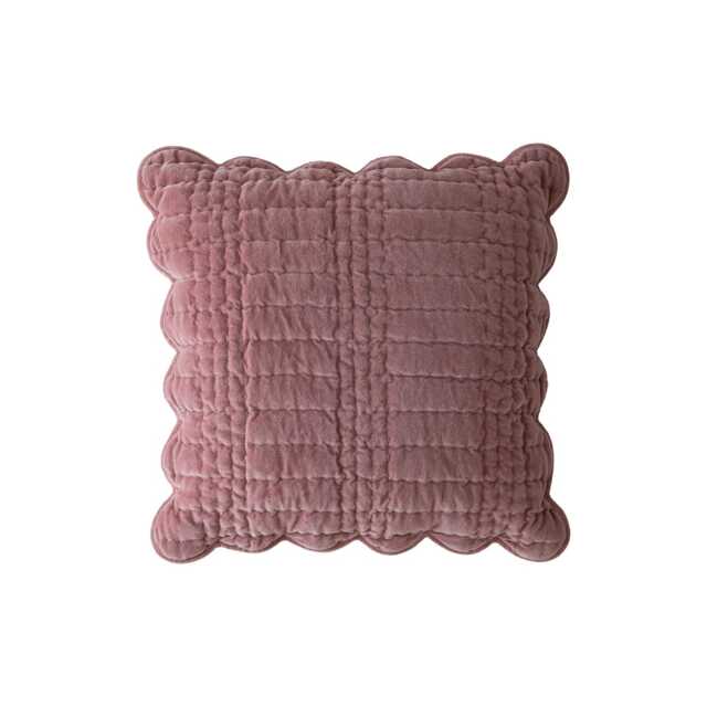 Laura Ashley Brady Scalloped Microfibre Cushion, 43cm x 43cm, Old Rose - image 1
