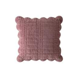 Laura Ashley Brady Scalloped Microfibre Cushion, 43cm x 43cm, Old Rose