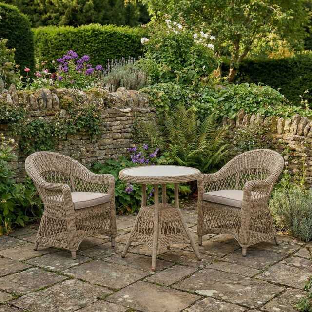 Pacific Lifestyle Pattaya Wicker Garden Bistro Set, 2 Seater, Soft Sand - image 1