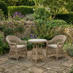 Pacific Lifestyle Pattaya Wicker Garden Bistro Set, 2 Seater, Soft Sand