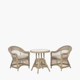 Pacific Lifestyle Pattaya Wicker Garden Bistro Set, 2 Seater, Soft Sand - thumbnail 3
