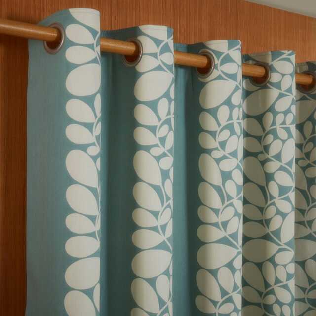 Orla Kiely Sycamore Stripe Curtains, 229 X 229cm, Duck egg - image 1