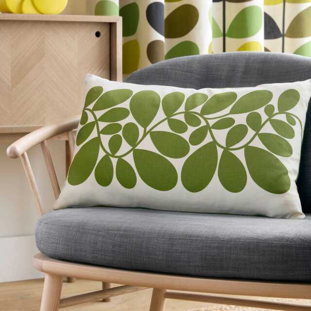 Orla Kiely Sycamore Stripe Cushion, Dill Green - image 1