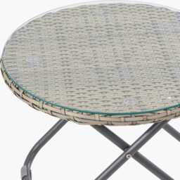 Pacific Lifestyle Tobs Water Rattan Garden Bistro Set, 2 Seater, Grey - thumbnail 3