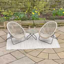 Pacific Lifestyle Tobs Water Rattan Garden Bistro Set, 2 Seater, Grey - thumbnail 1