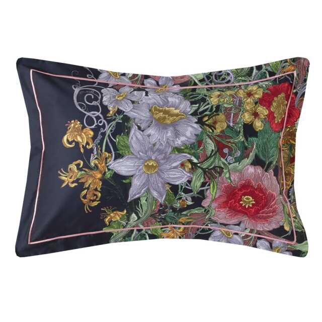 Timorous Beasties Berkeley Blooms Oxford Pillowcase Set, Midnight - image 1
