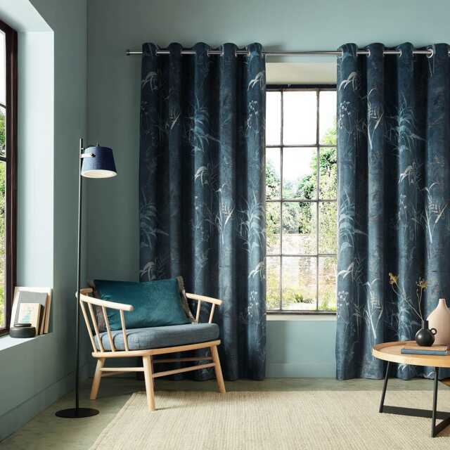 Graham & Brown Restore Eyelet Curtains, 168 x 229cm, Midnight - image 1