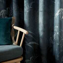 Graham & Brown Restore Eyelet Curtains, 168 x 229cm, Midnight - thumbnail 2