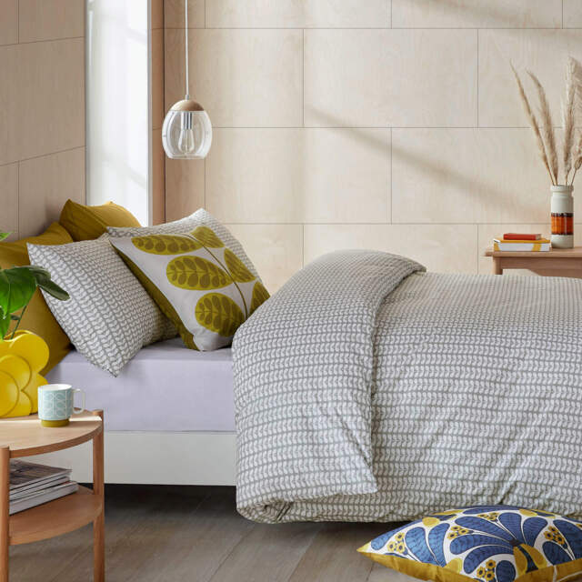 Orla Kiely Tiny Stem Duvet Cover, Single, Light Cool Grey - image 1