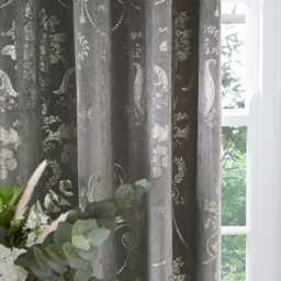 Laura Ashley Josette Metallic Eyelet Curtains W162 X D182cm, Steel - thumbnail 2