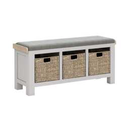 Casa Nantes Storage Bench with Cushion, Grey - thumbnail 2