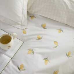 Sophie Allport Lemons Duvet Set, Single, White - thumbnail 2