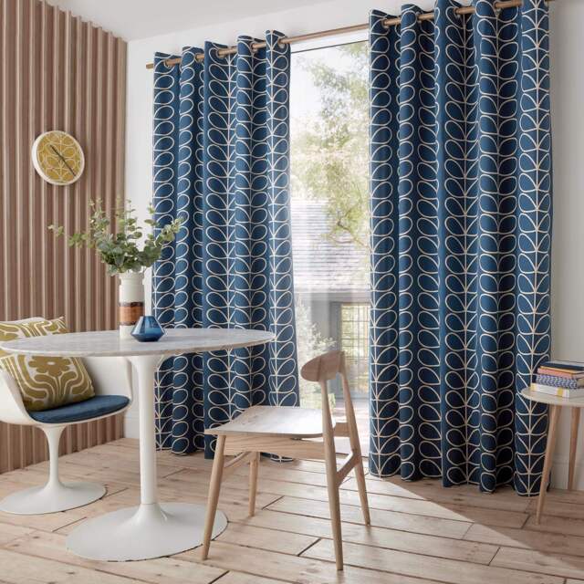 Orla Kiely Linear Stem Curtains, 117 x 183cm, Whale - image 1