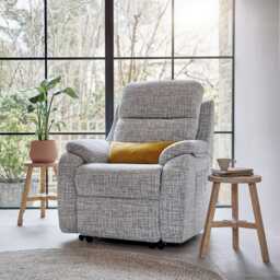 G Plan Kingsbury Power Fabric Recliner Armchair, Shore Oatmeal - thumbnail 1